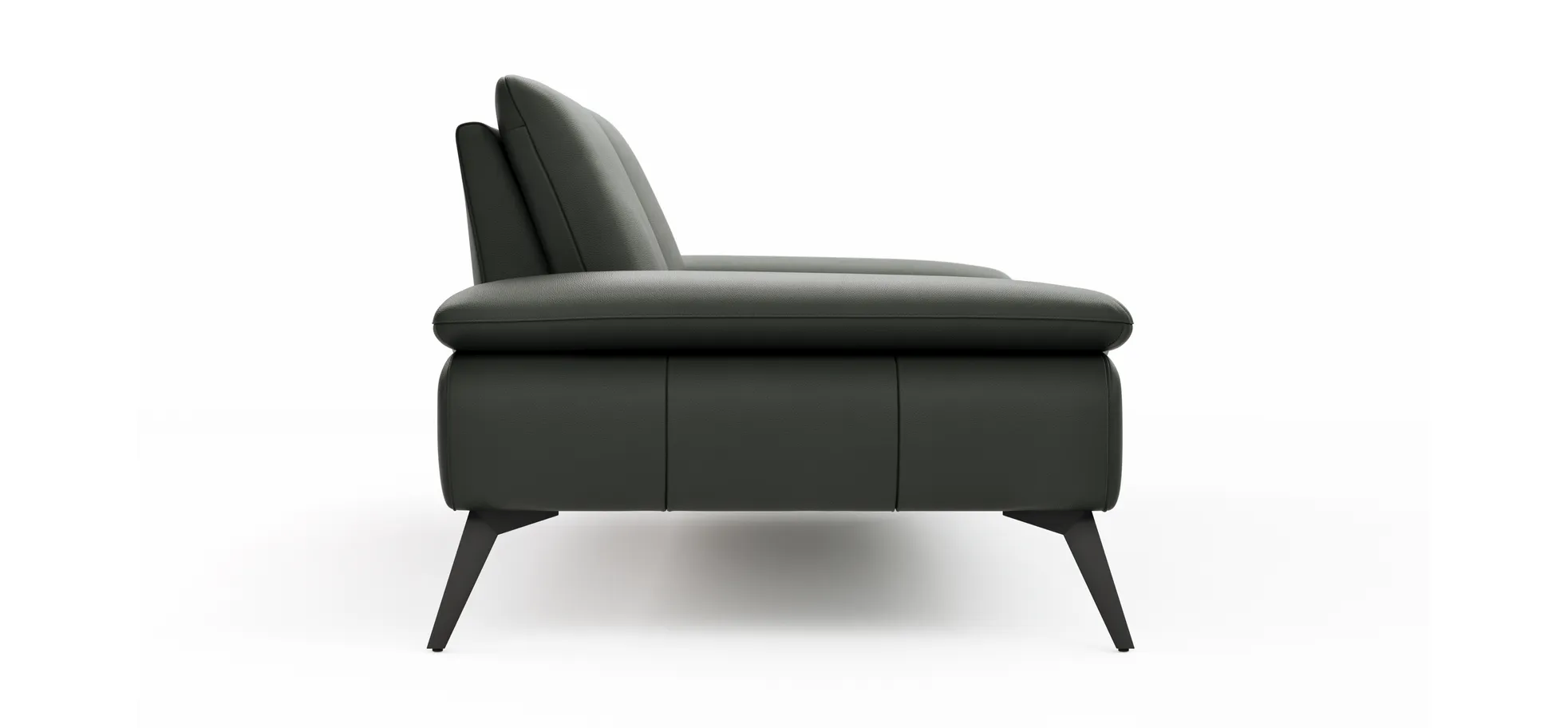Sofa Collina - 3-Sitzer, Leder, Schlammgrün