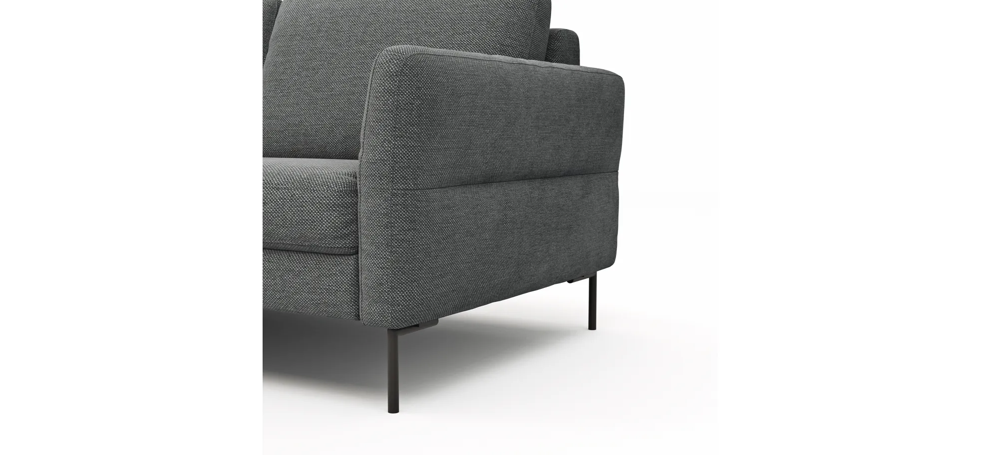 Ecksofa  Enna - Ecke links, 3-Sitzer, Sitzvorzug (motorisch), Stoff, Anthrazit