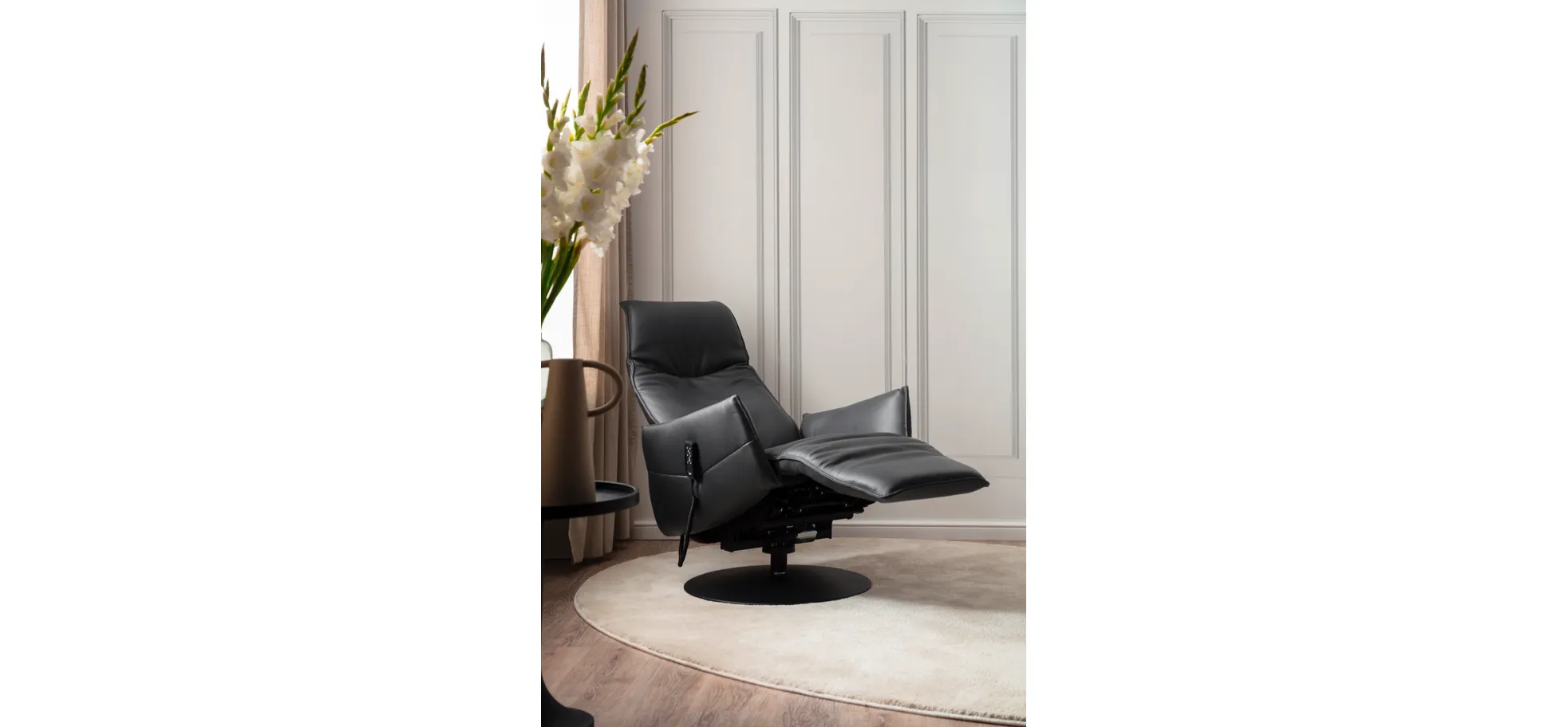 Relaxsessel Marsala - inklusive Motorischer Verstellung und Aufstehhilfe, Leder, Grau