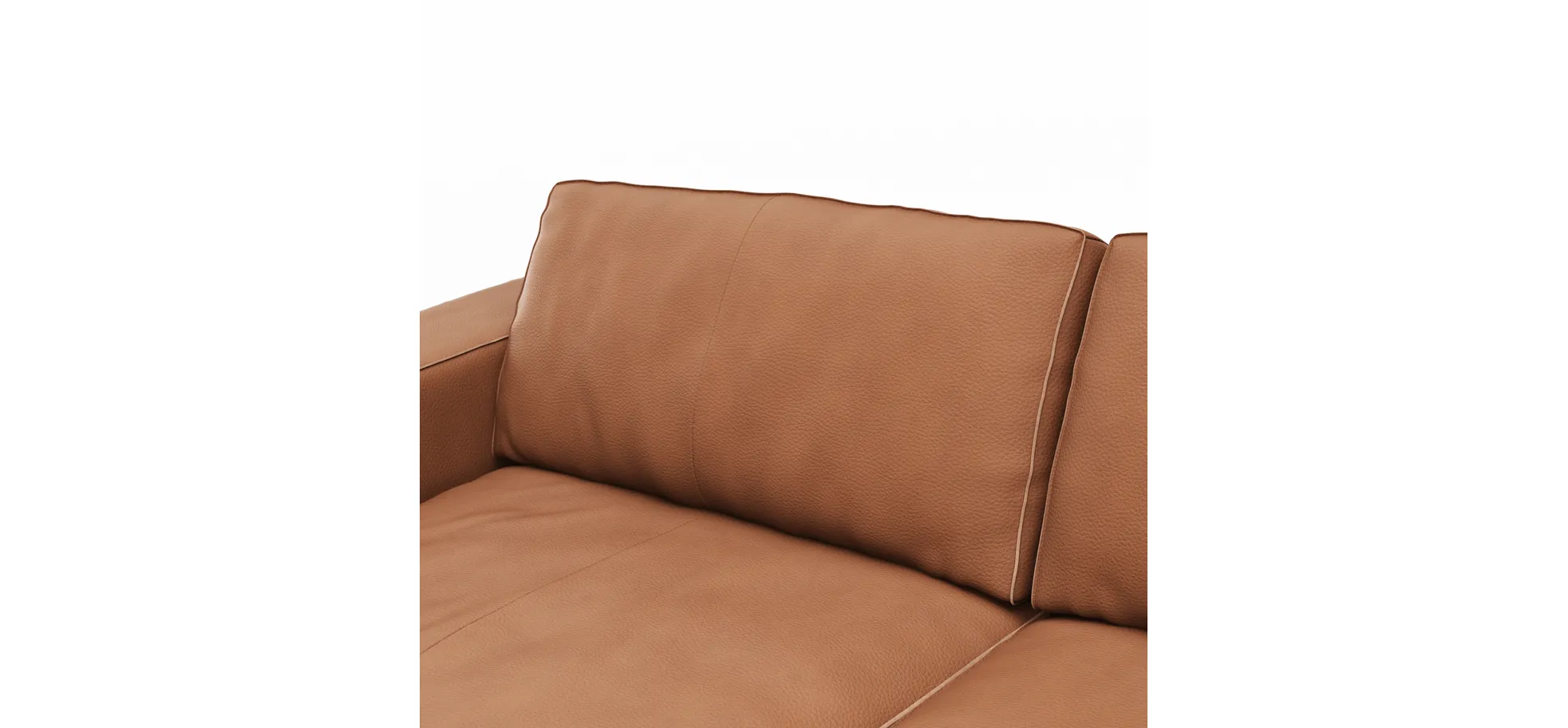 Sofa Aprino 1 - 3,5-Sitzer XL, Dickleder, Cognac, Armlehne Block breit