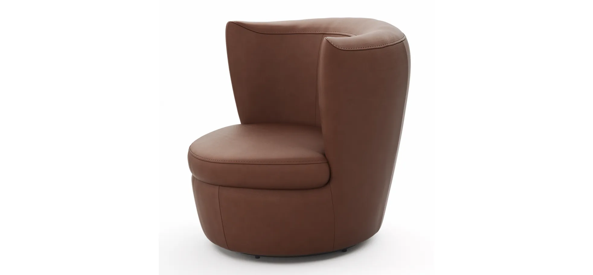 Sessel Cativa - drehbar, Leder, Cognac