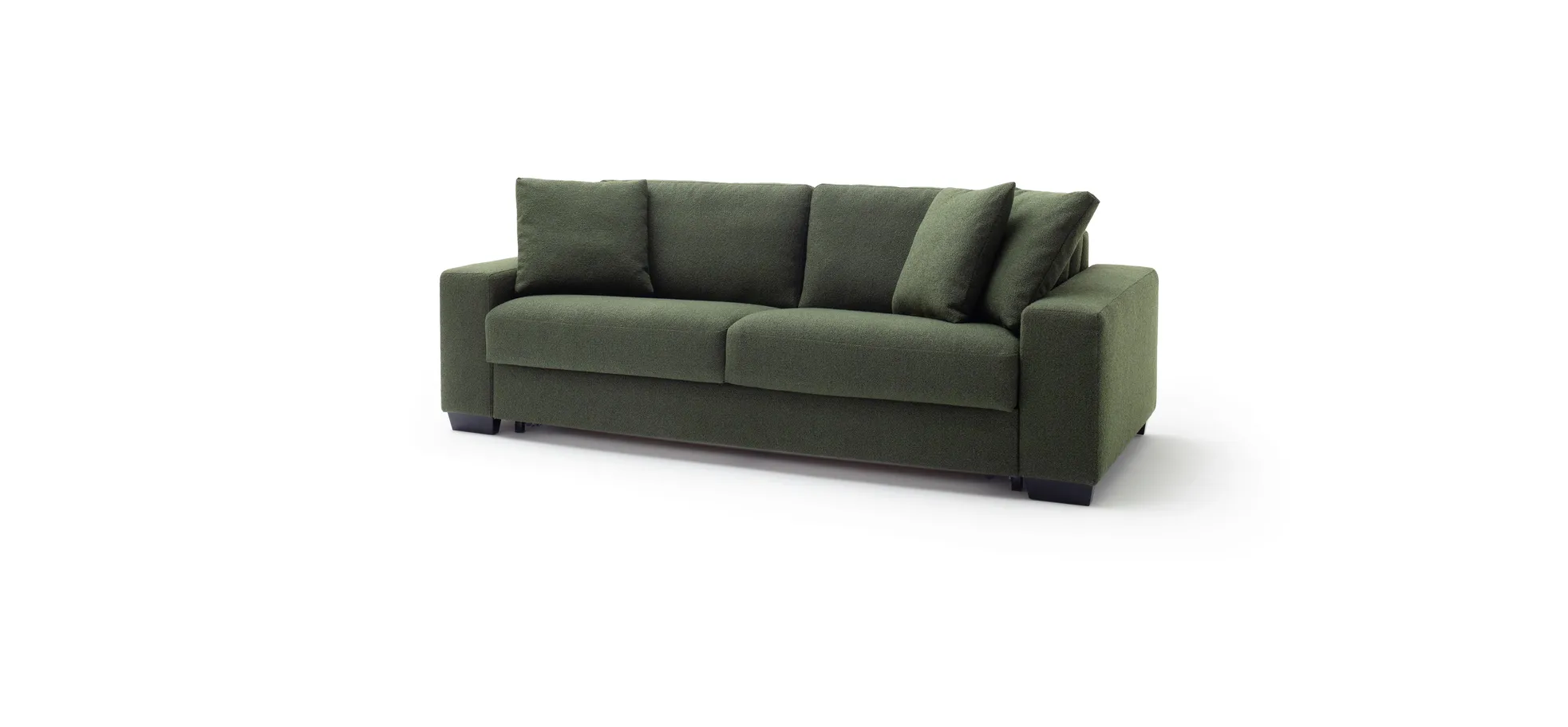 Sofa Nuoro - 3-Sitzer inkl. Schlaffunktion, Stoff, Olivgrün