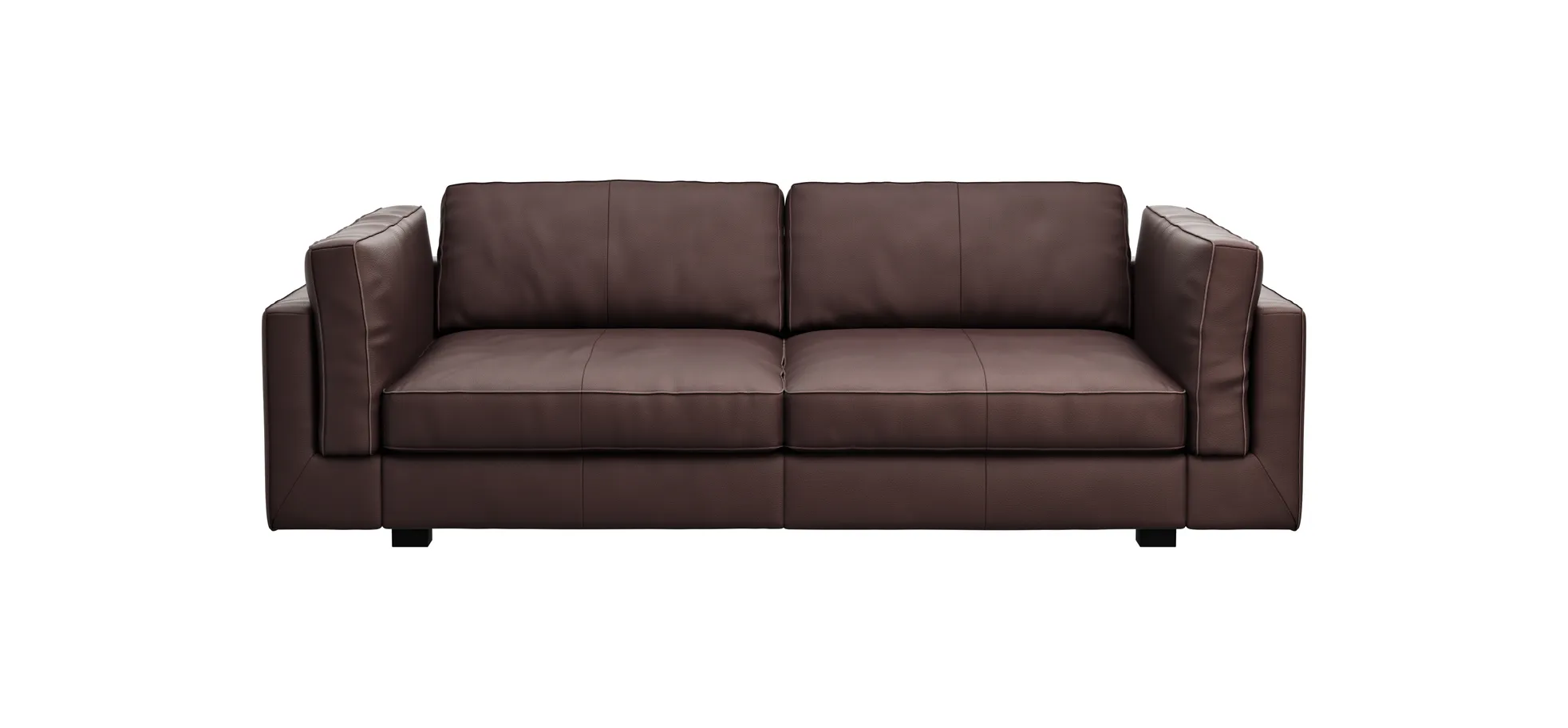 Sofa Aprino 3 - 3,5-Sitzer XXL, Dickleder, Dunkelbraun, Armlehne Kissen 111327