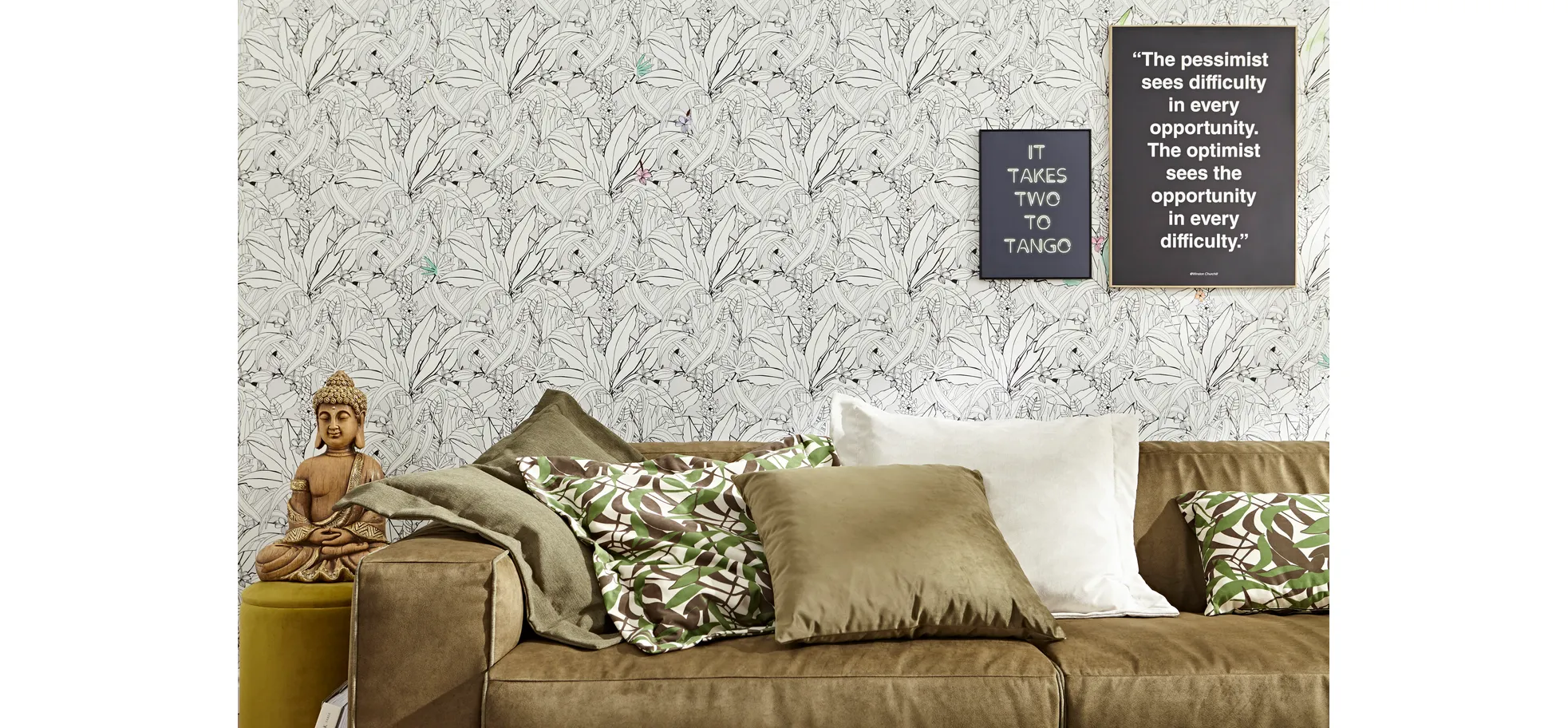Sofa Elementos - 3 Sitzer, Stoff, Olive