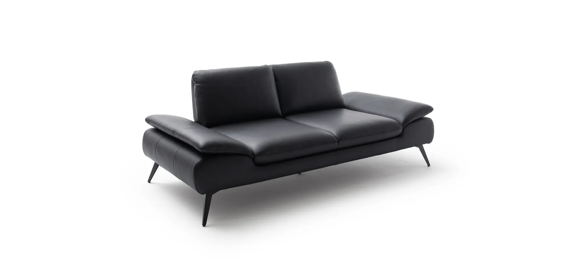 Sofa Collina - 2,5-Sitzer, Leder, Schwarz 143343