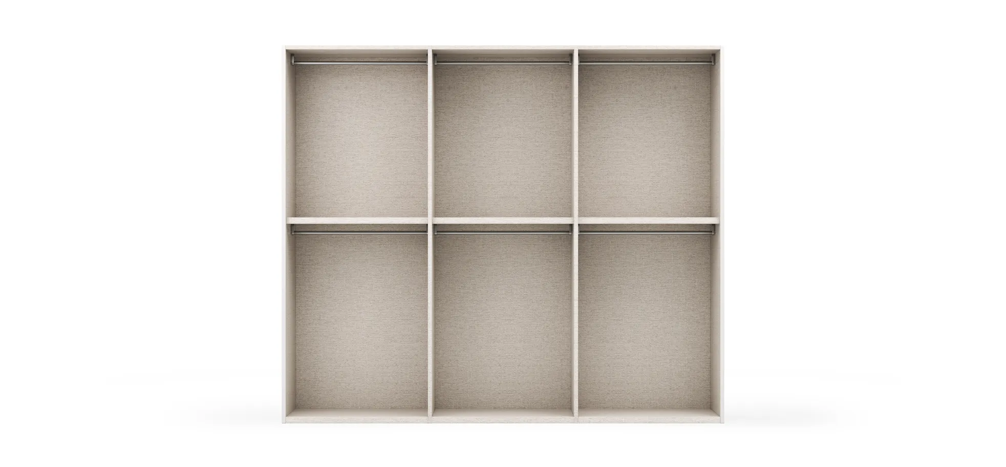 Drehtürenschrank Loretto - B ca. 280 cm, Melamin matt, Weiß
