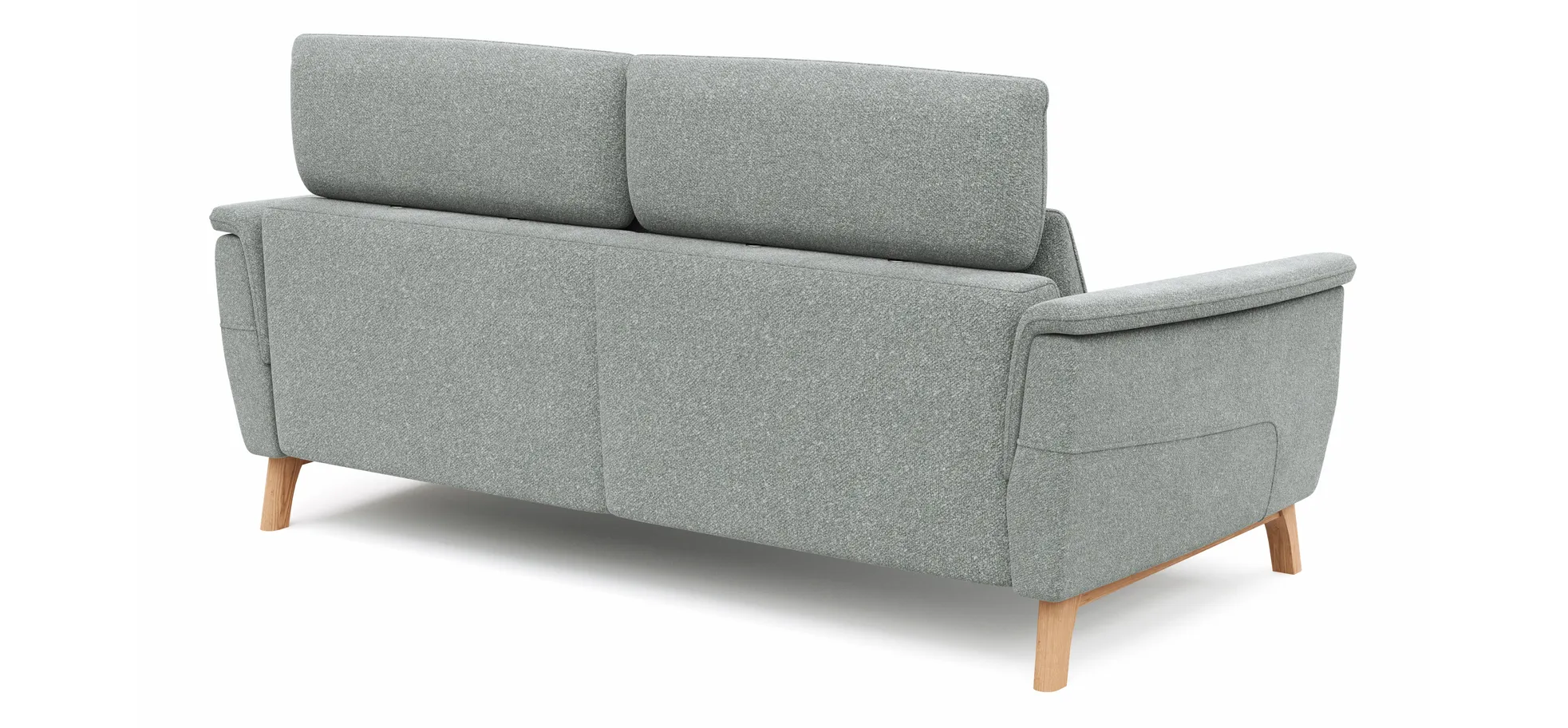 Sofa Nevin - 3-Sitzer inkl. Kopfpolsterverstellung, Stoff, Silbergrau