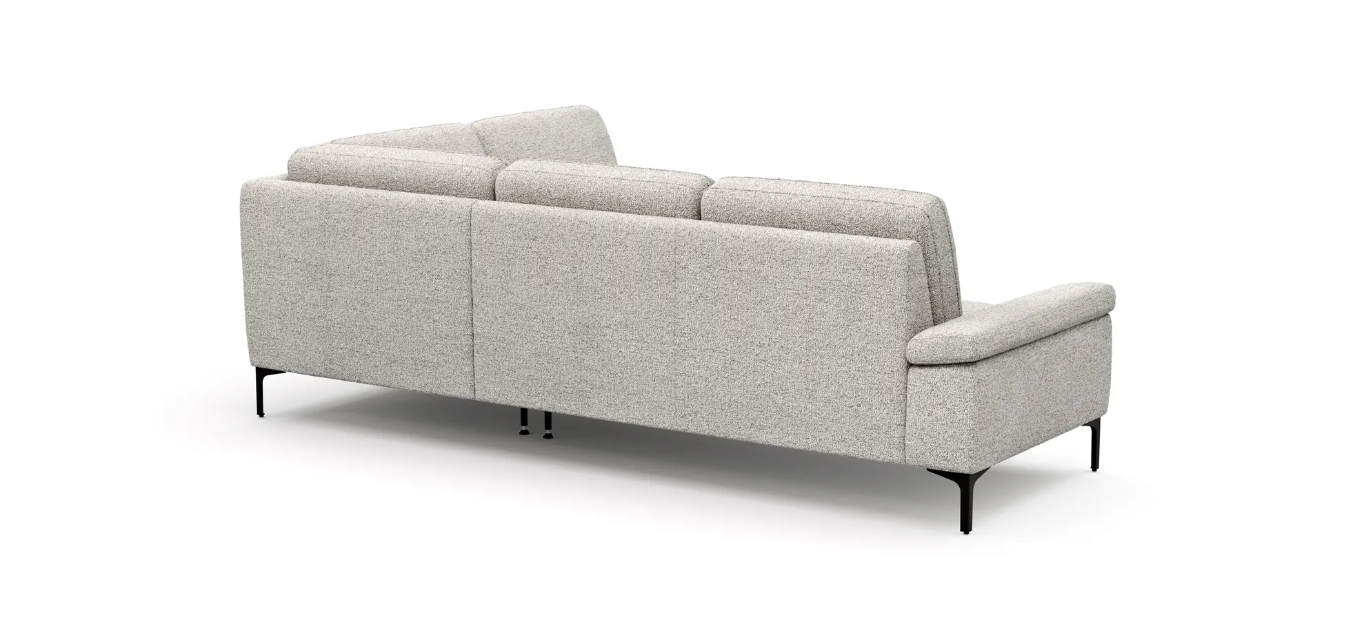 Ecksofa Matero - 2-Sitzer mit Ecke rechts, Stoff, Hellgrau