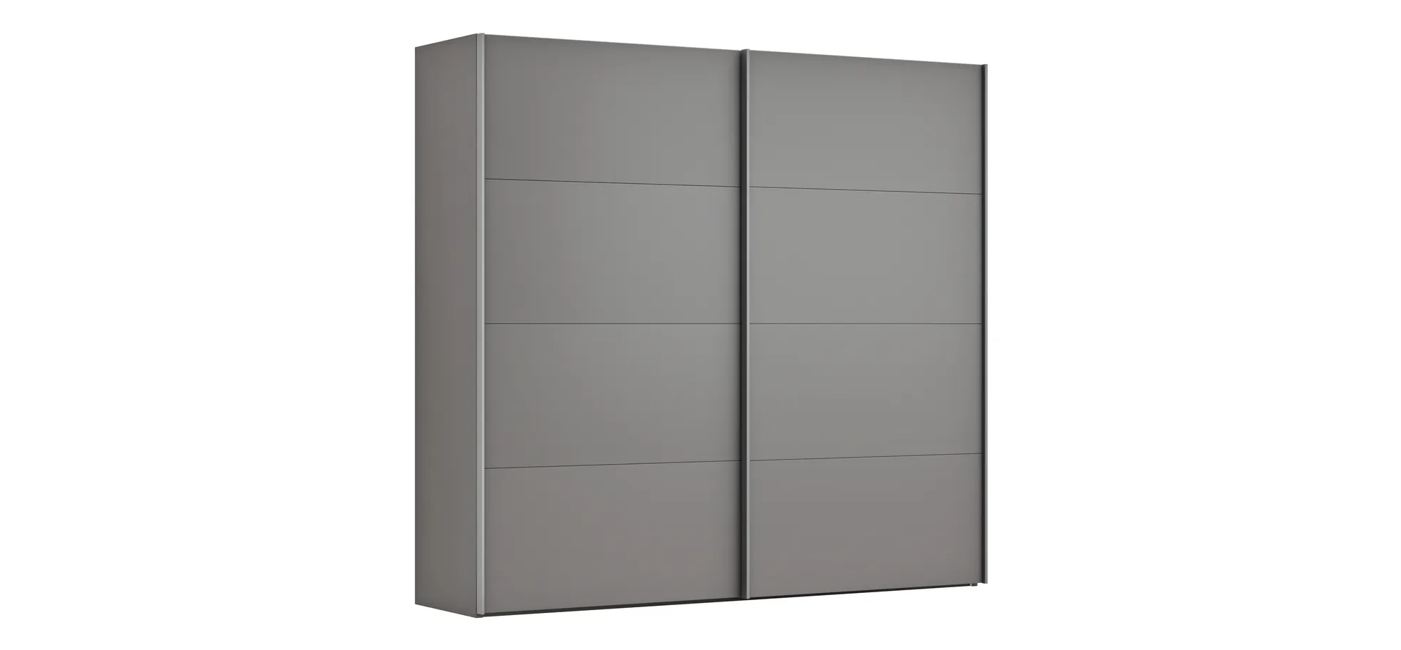 Schwebetürenschrank Viana - B ca. 241 cm, Lack, Steingrau 120125