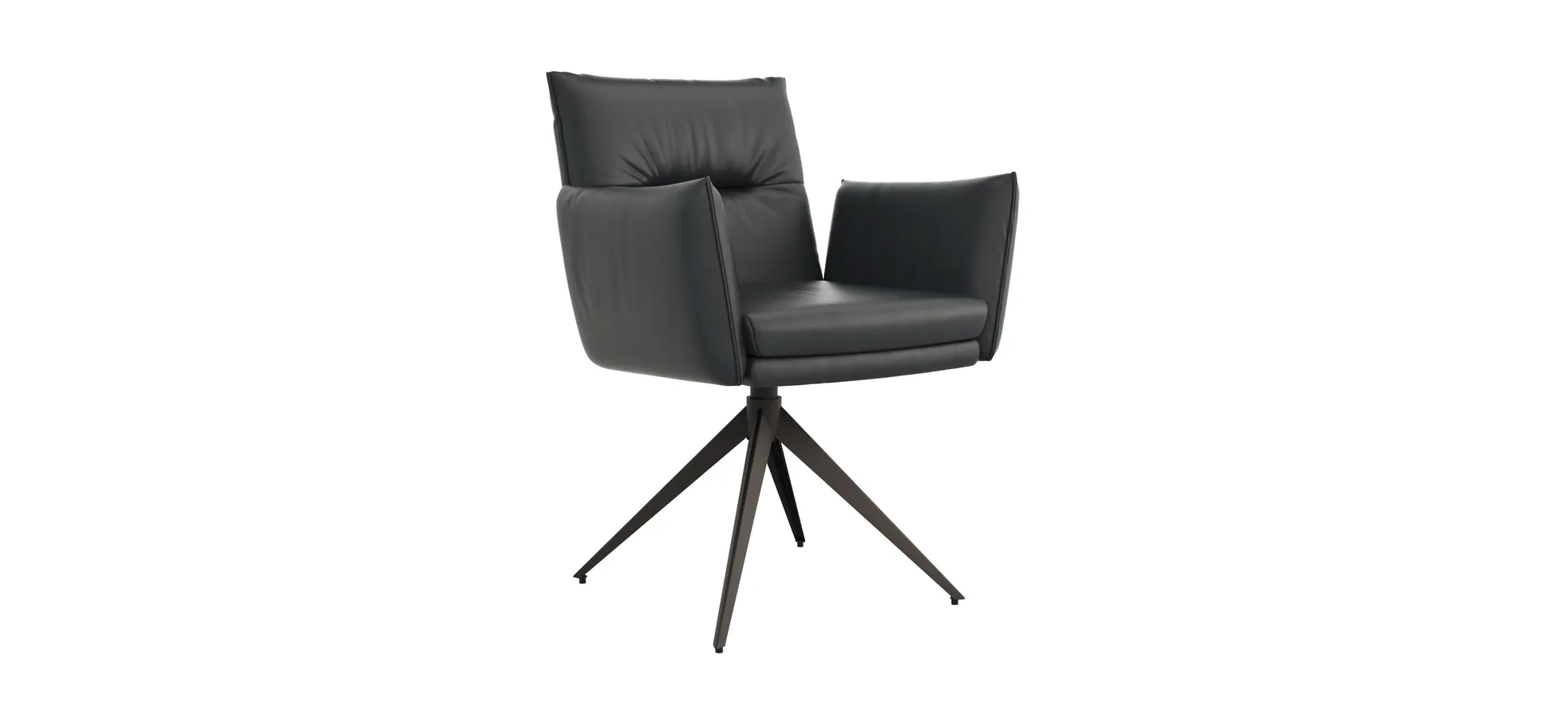 Armlehnstuhl Coscino -  Leder, Schwarz 131586
