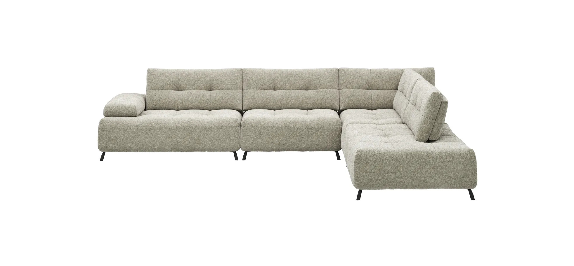 Ecksofa Comodo - 2,5-Sitzer, Ecke rechts, Stoff, Offwhite 131039