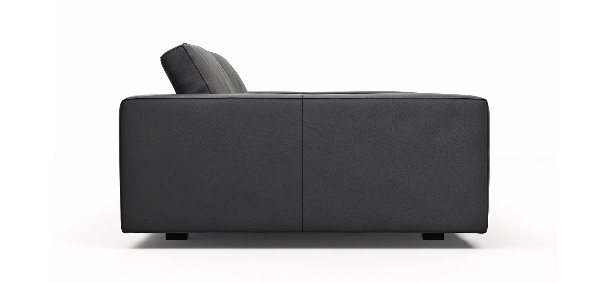 Sofa Aprino 1 - 3,5-Sitzer XXL, Dickleder, Schwarz, Armlehne Block breit