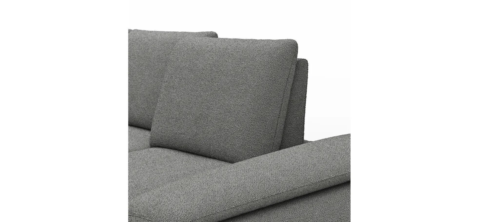 Ecksofa Collina - Longchair links, 2,5-Sitzer, Stoff, Dunkelgrau