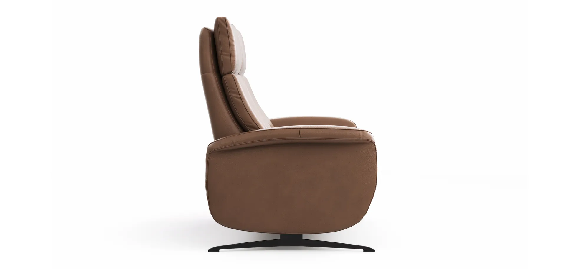 Sofa Sitz.Konzept Sofa - 2,5-Sitzer inkl. Kopfteilverstellung, Leder, Cognac