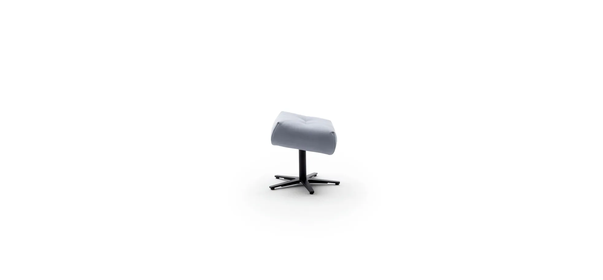 Hocker Terni - Sternfuss, Leder, Hellblau