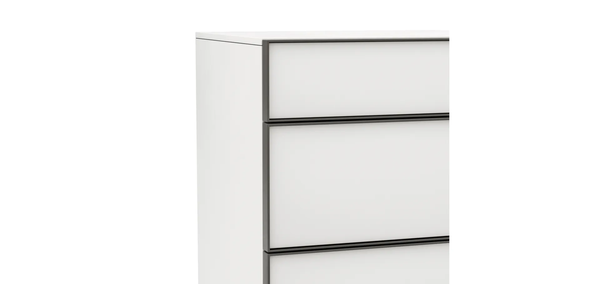Kommode Loretto - BHT ca. 60x115x53 cm, Lack matt, Weiß