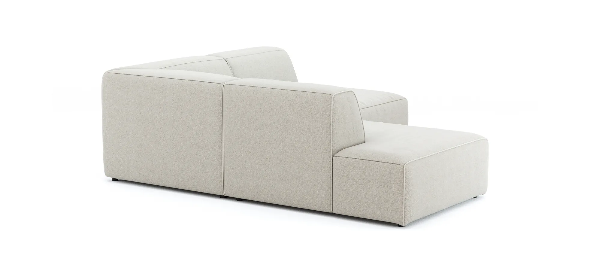 Ecksofa Elementos - Ecke links mit 2,5-Sitzer, Stoff, Natur