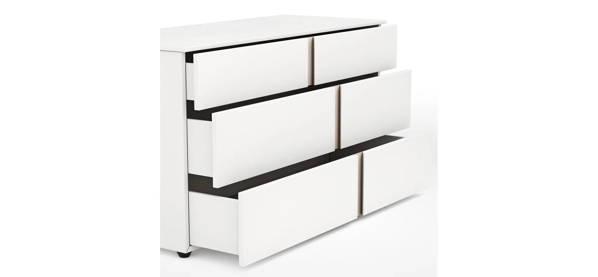 Kommode Loretto - BHT ca. 127x70x51 cm, Lack matt, Weiß