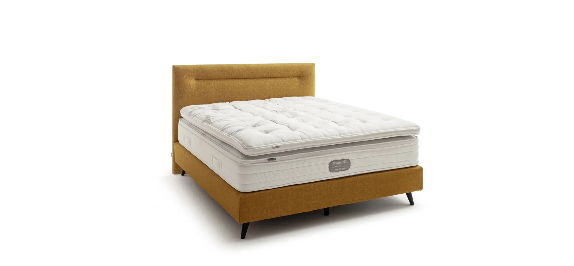 Boxspringbett Navelli 2 - Liegefläche ca. 180x200 cm, Stoff, Kurkuma 143363