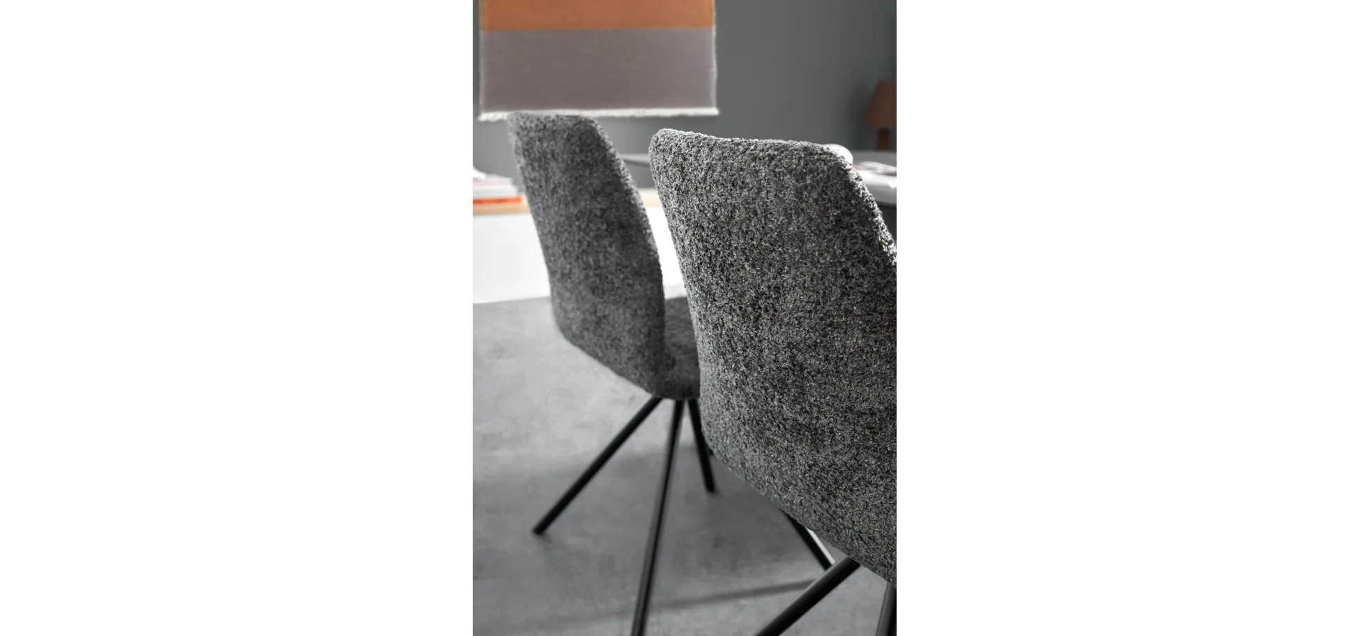 Stuhl Sedana - drehbar, Stoff, Dunkelgrau