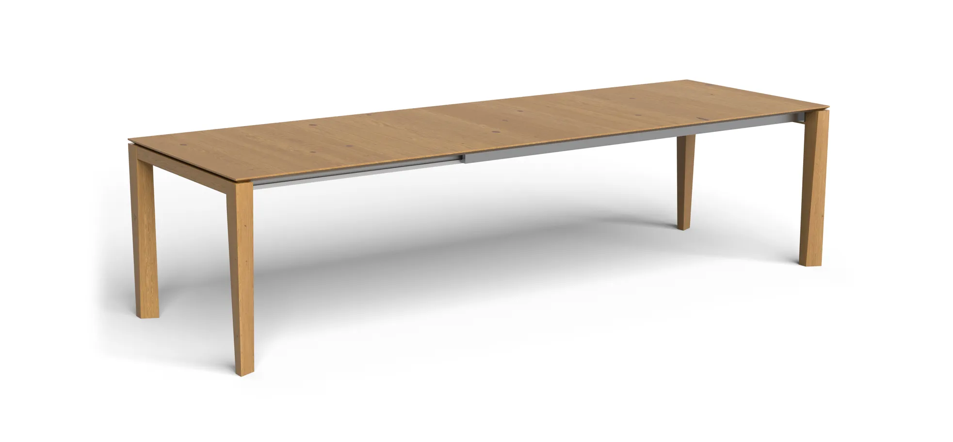 Esstisch 3400 - ausziehbar, LB ca. 200x100 cm, Asteiche massiv, Geölt, Gedrehter Fuss