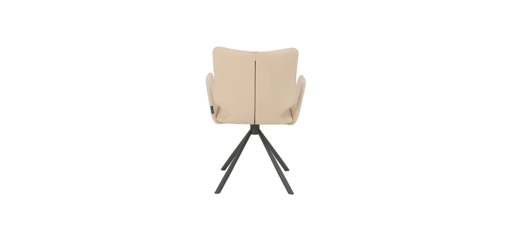 Armlehnstuhl Cupi - Stativ, Leder, Beige