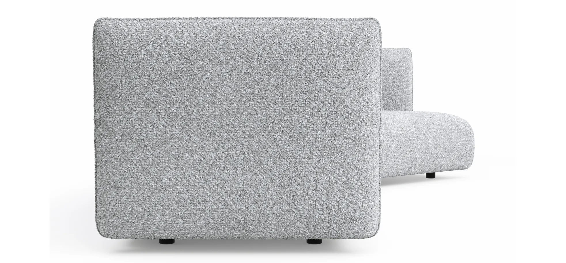 Trapezsofa Motone - 2-Sitzer mit Ecke rechts, Stoff, Hellgrau