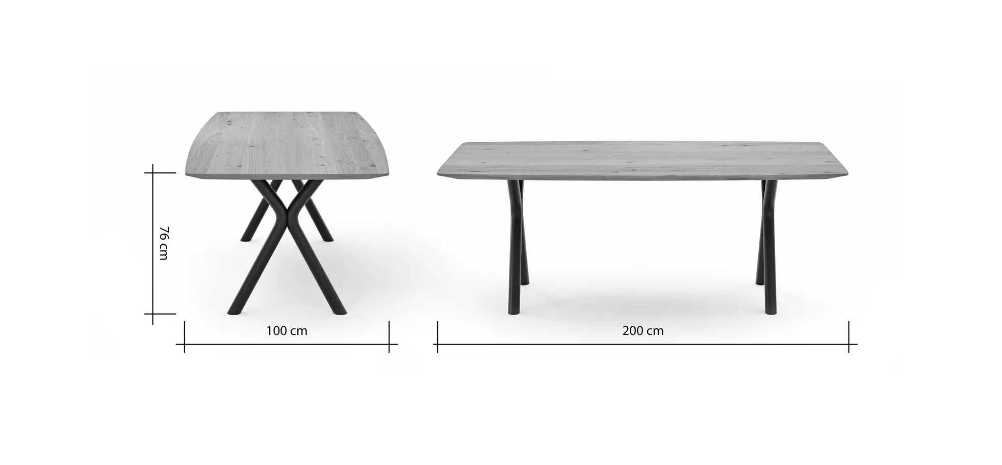 Esstisch 3150 - LB ca. 200x100 cm, Eiche massiv geölt
