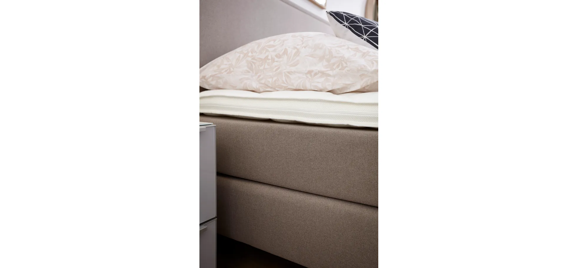 Boxspringbett Valencia - Liegefläche ca. 160x200 cm, Stoff, Mauve