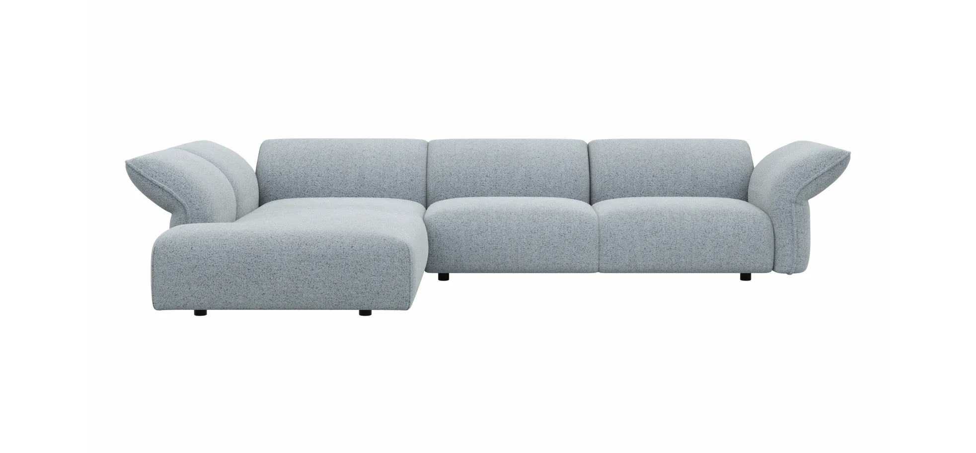 Ecksofa Motone - Ecke links mit 2,5-Sitzer, Stoff, Hellblau 203112