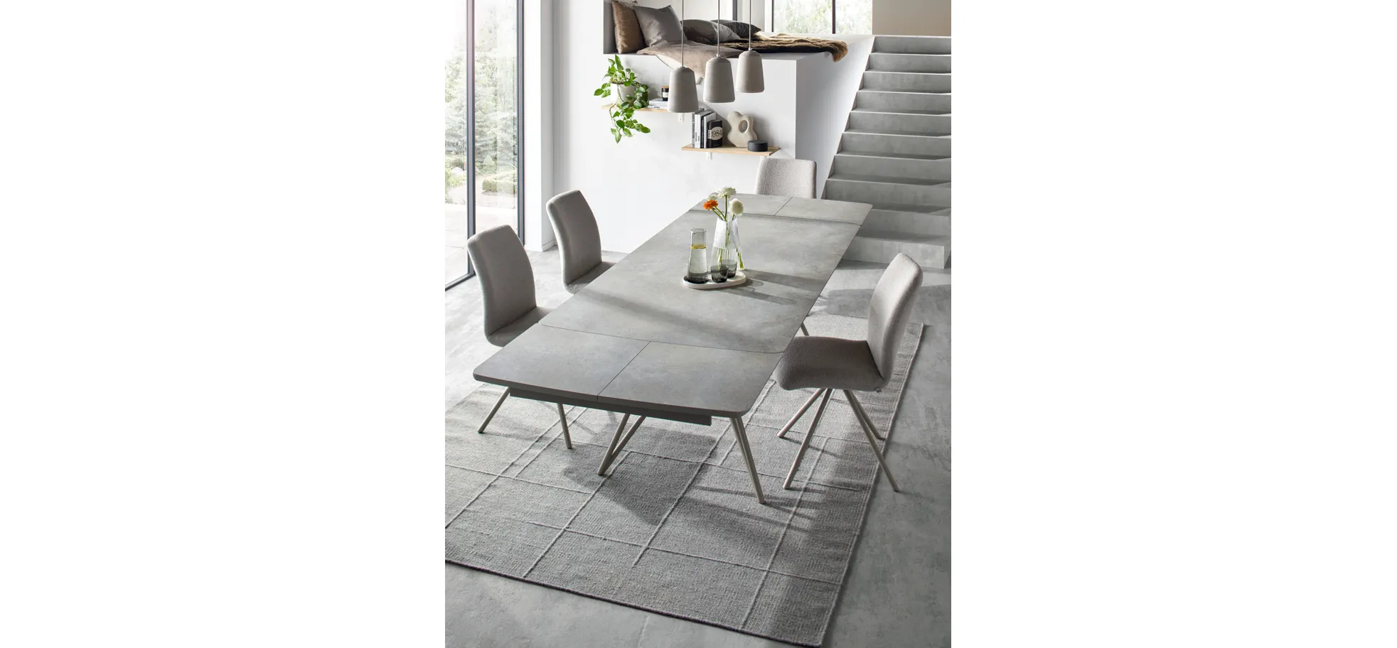 Esstisch Sedana - ausziehbar, LB ca. 200x100 cm, HPL, Grau
