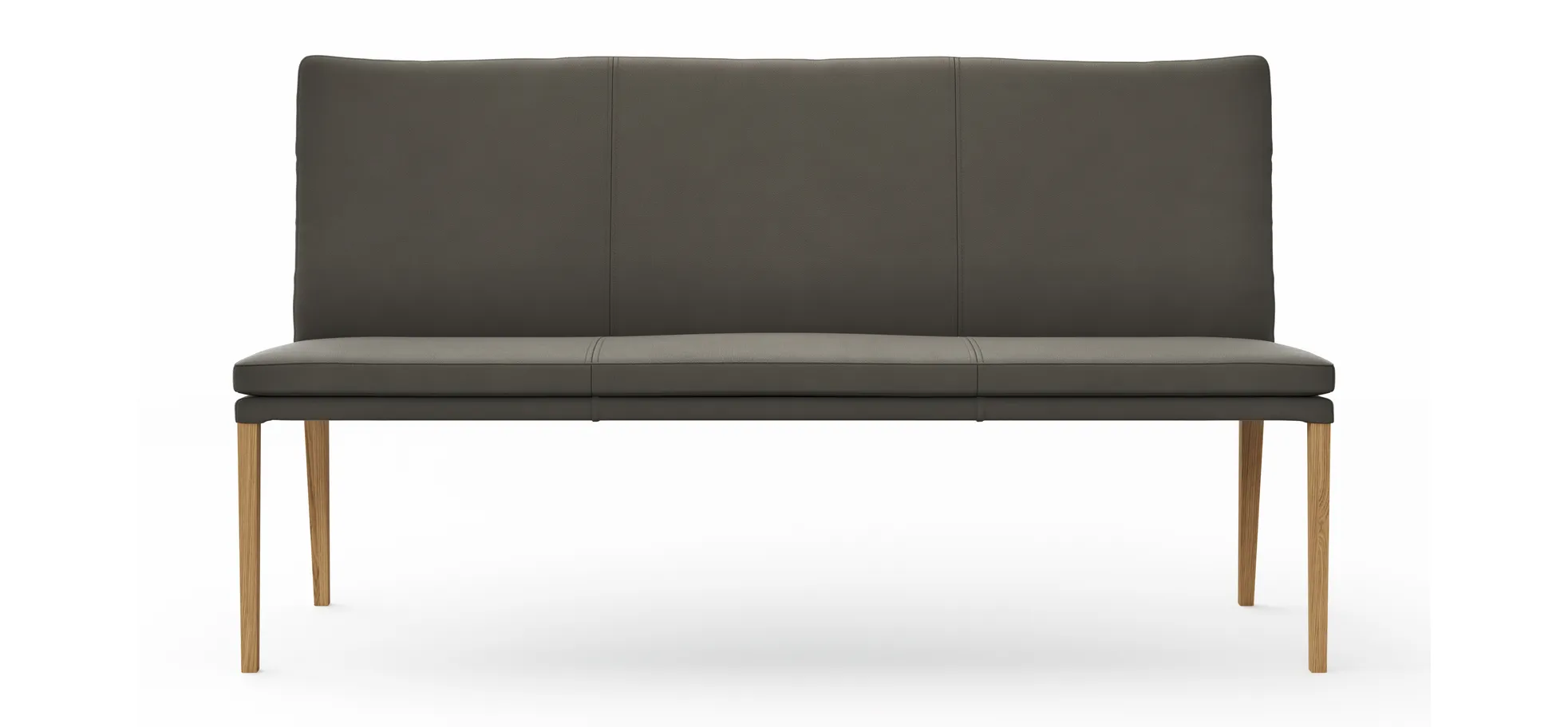Polsterbank Tuma - Breite ca. 175 cm, Leder, Grau