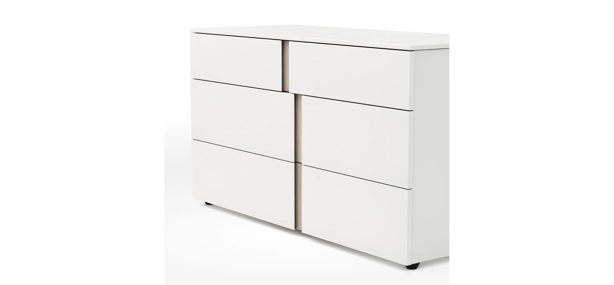 Kommode Loretto - BHT ca. 127x70x51 cm, Lack matt, Weiß