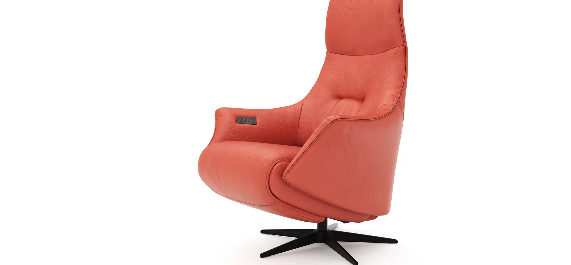Relaxsessel Girona - Relaxfunktion (motorisch), Leder, Rot