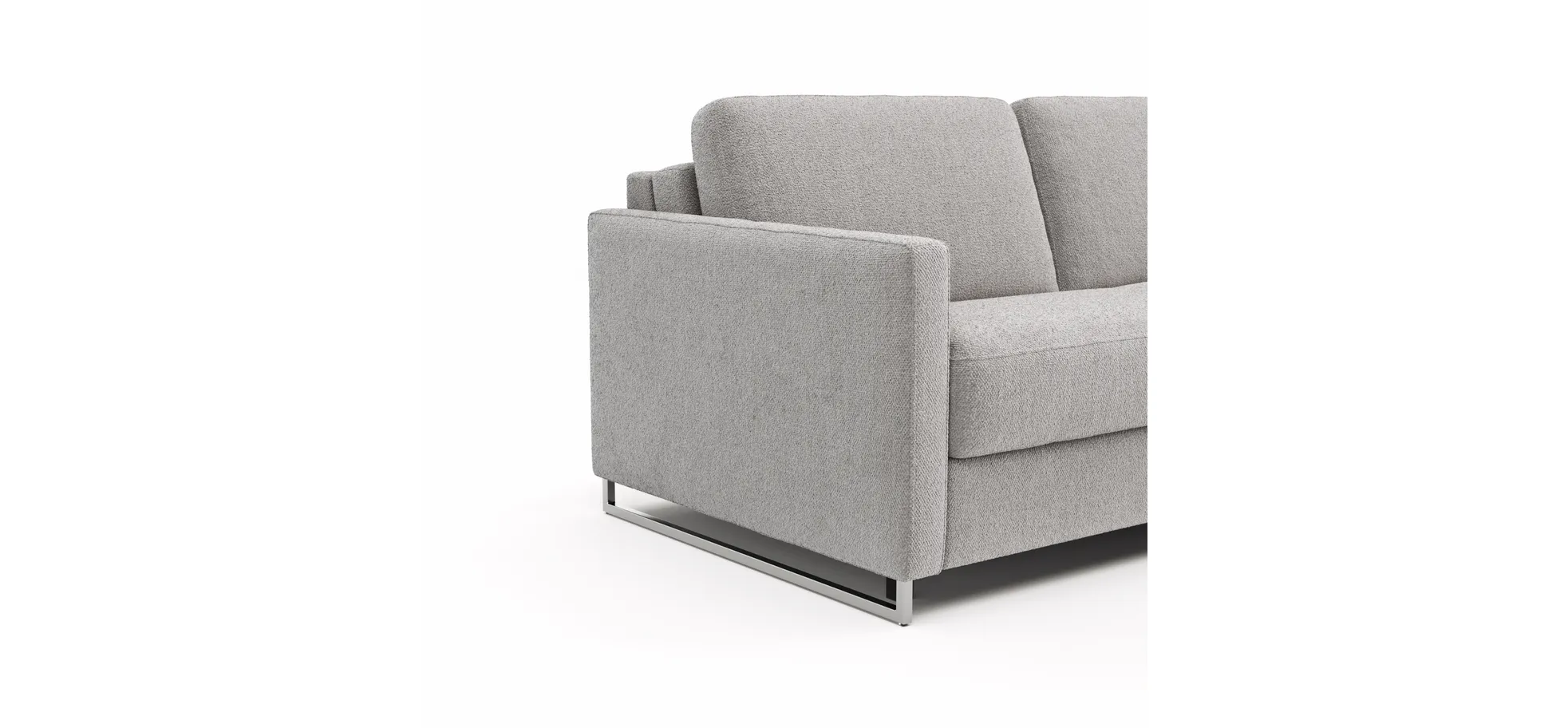 Sofa Nuoro - 2,5-Sitzer inkl. Schlaffunktion, Armlehne mit Kufe, Stoff, Grau