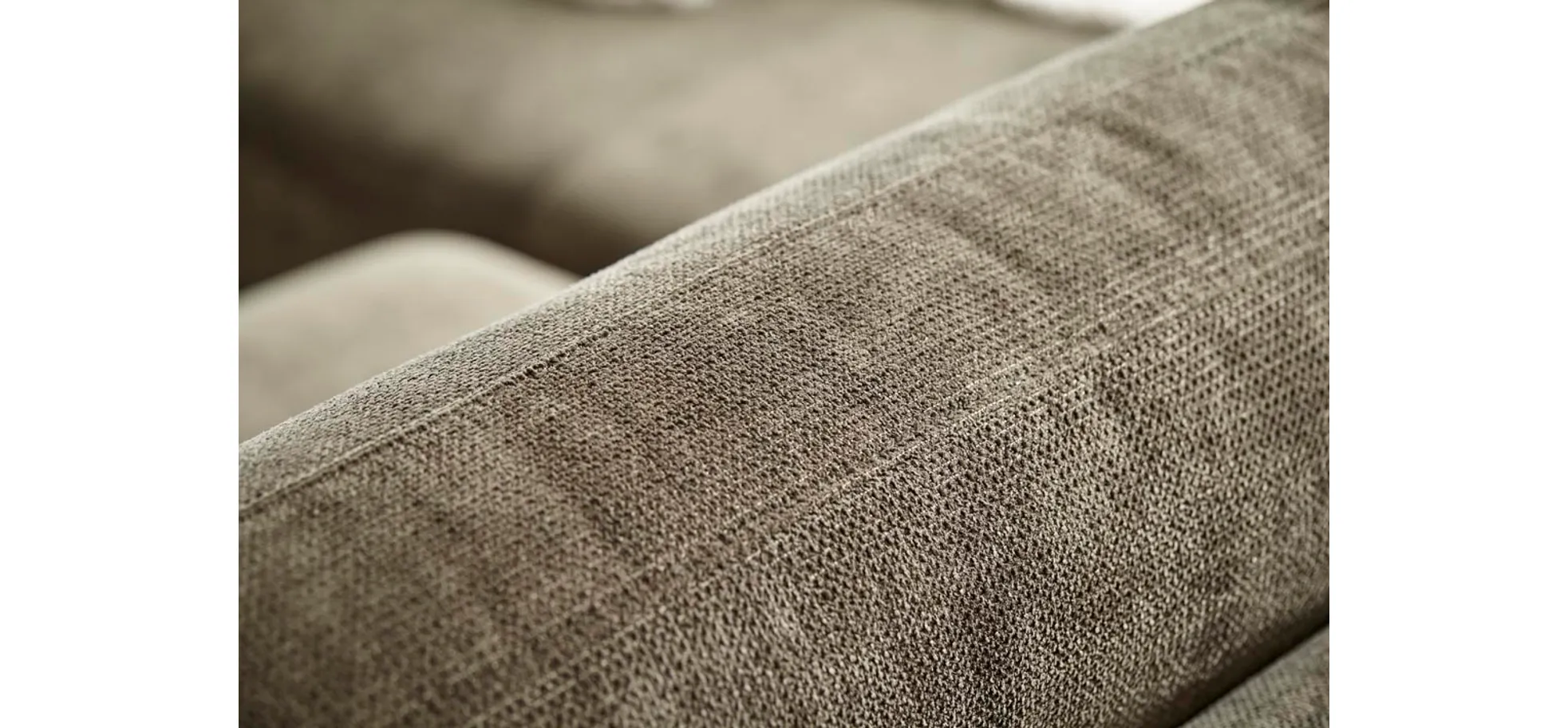 Ecksofa Oviedo - Longchair links mit 1,5-Sitzer, Stoff, Braungrün