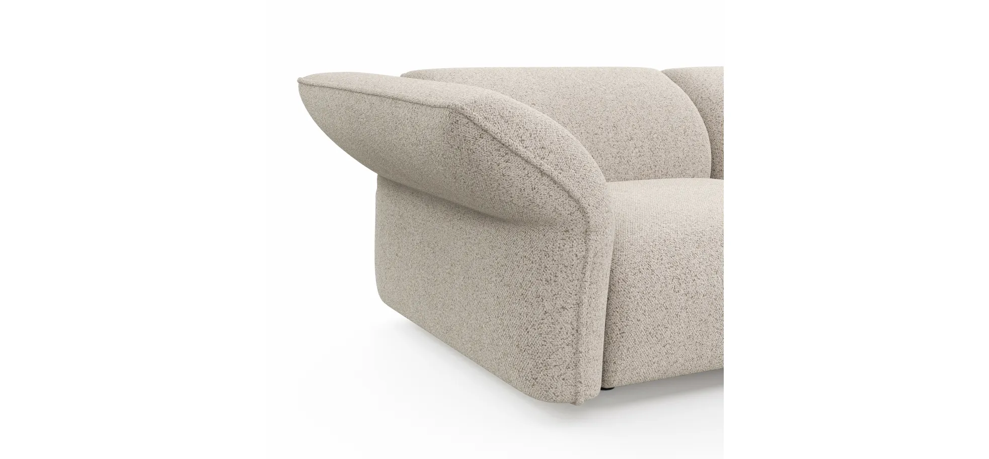 Sofa Motone - 3-Sitzer, Stoff, Beige