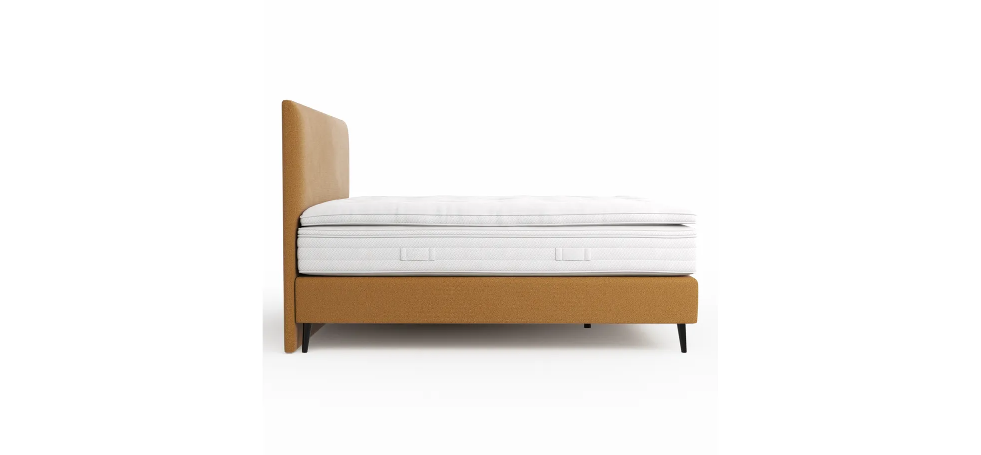 Boxspringbett Navelli 2 - Liegefläche ca. 180x200 cm, Stoff, Kurkuma