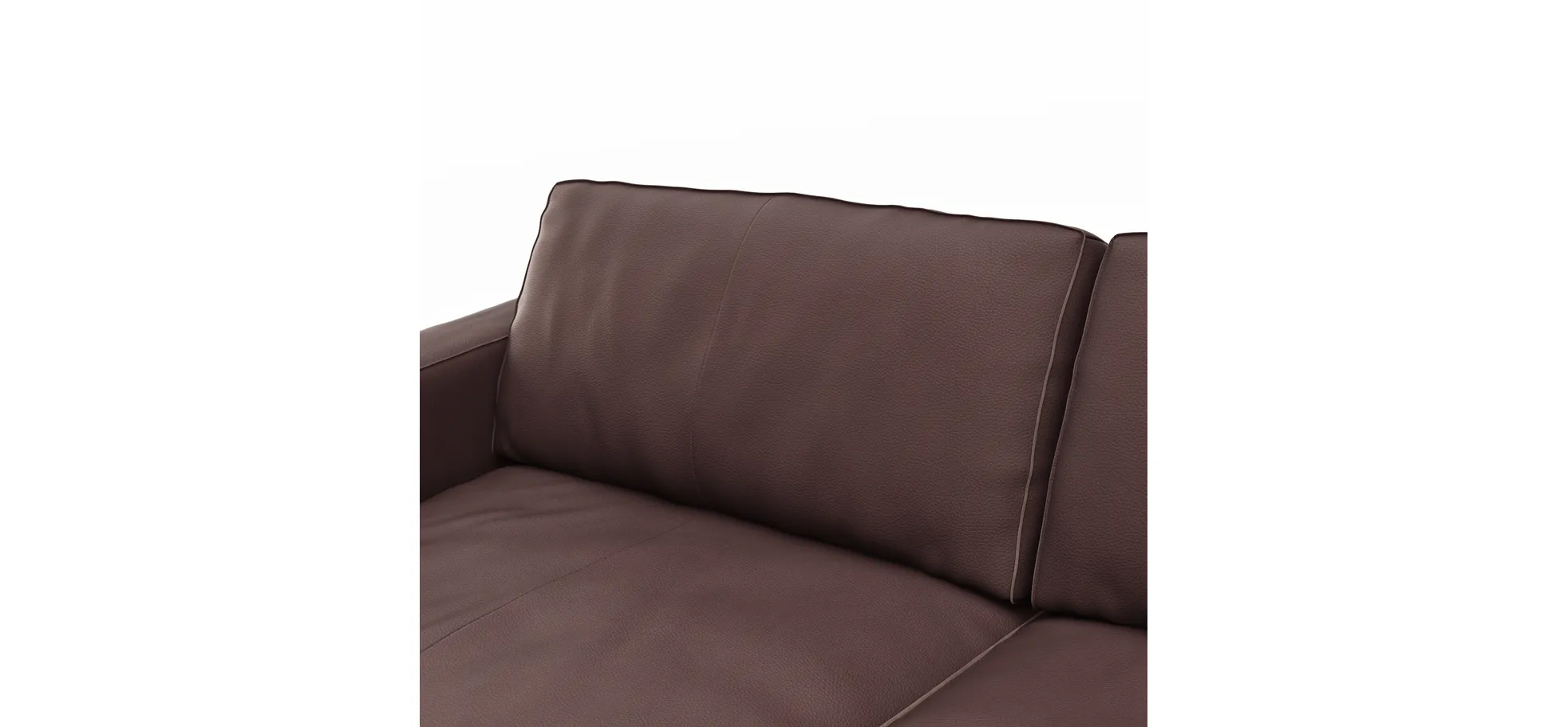 Sofa Aprino 2 - 3,5-Sitzer XXL, Dickleder, Dunkelbraun , Armlehne Block schmal