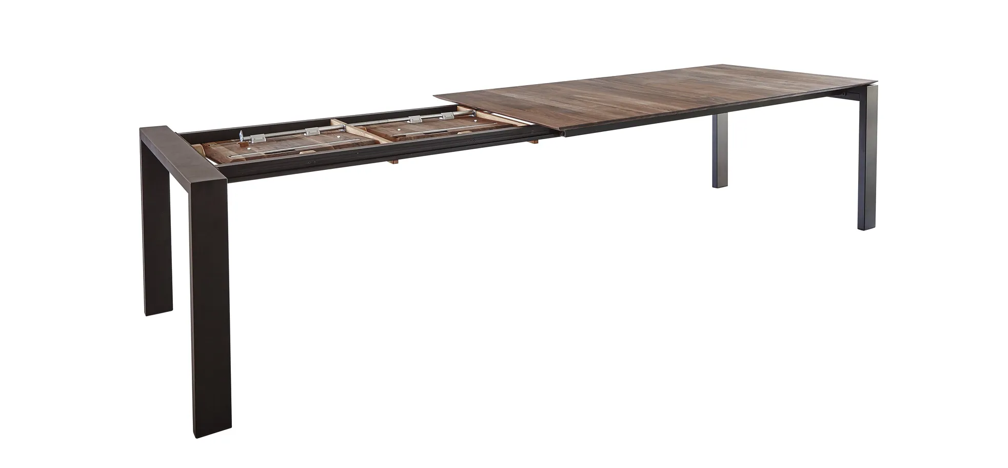 Esstisch 3400 - ausziehbar, LB ca. 200x100 cm, Nussbaum massiv