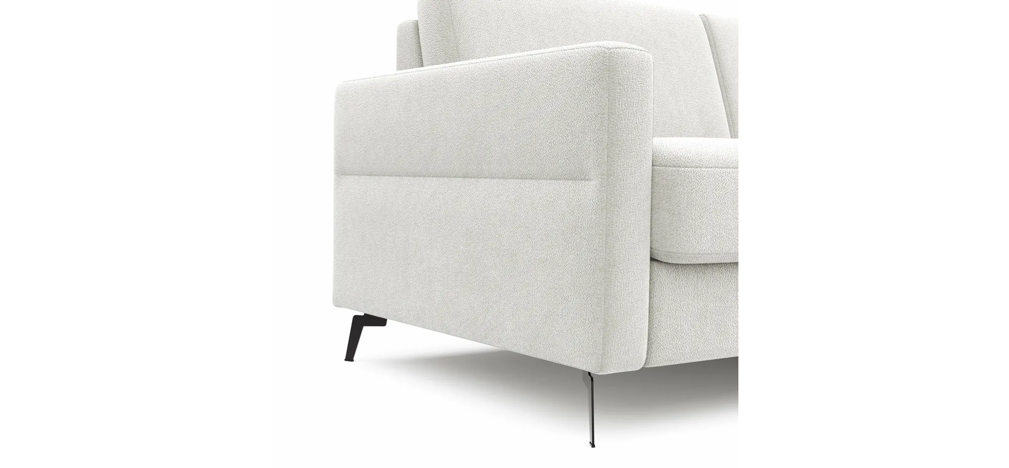 Schlafsofa Laredo - 2,5-Sitzer inkl. Schlaffunktion und Armlehne klappbar, Stoff, Offwhite