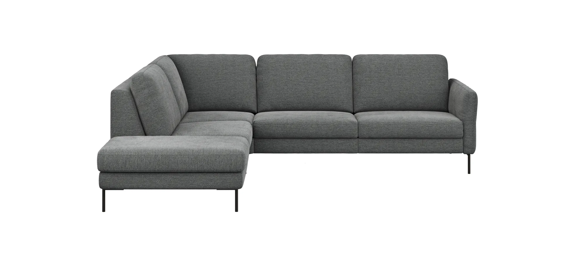 Ecksofa  Enna - Ecke links, 3-Sitzer, Sitzvorzug (motorisch), Stoff, Anthrazit 109154