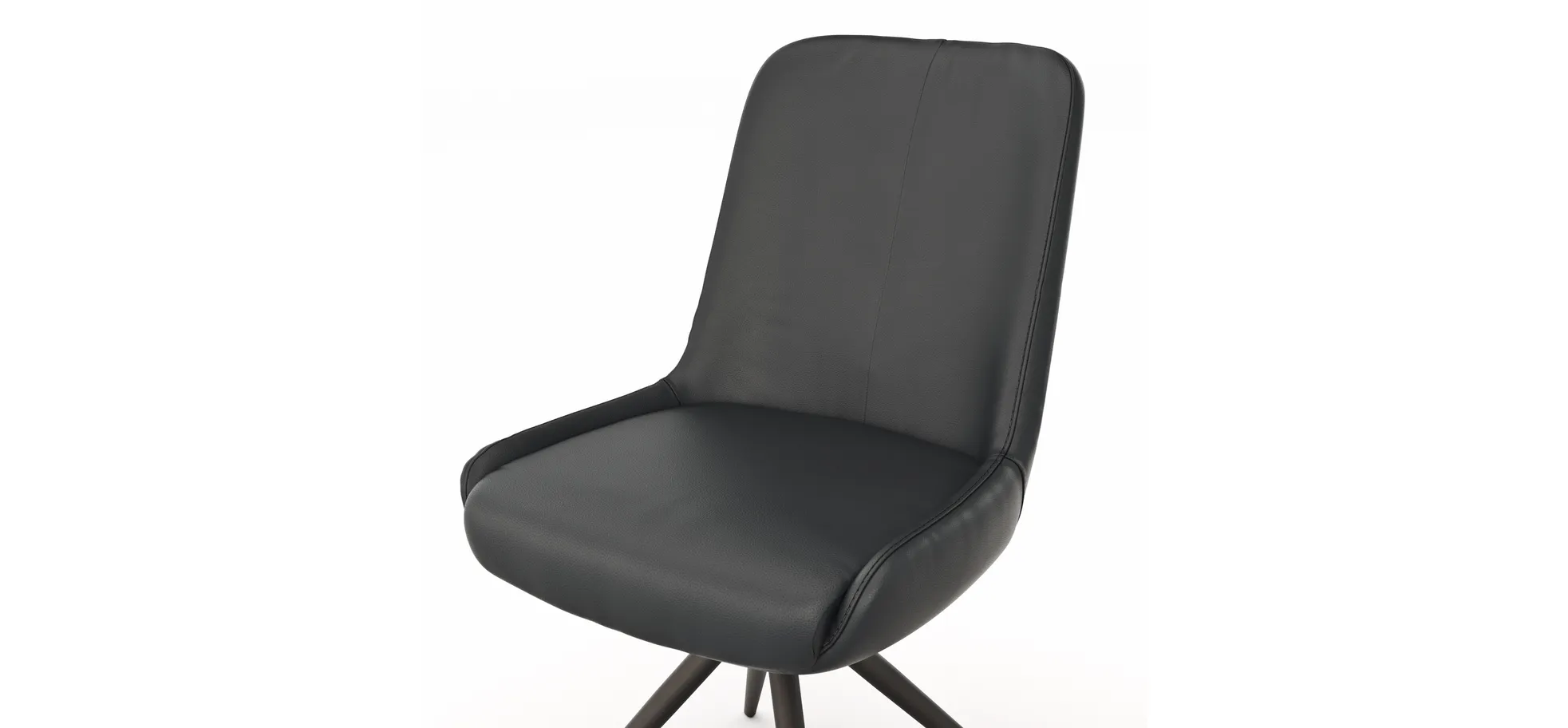 Stuhl Mis - Leder, Schwarz, Gestell, Schwarz