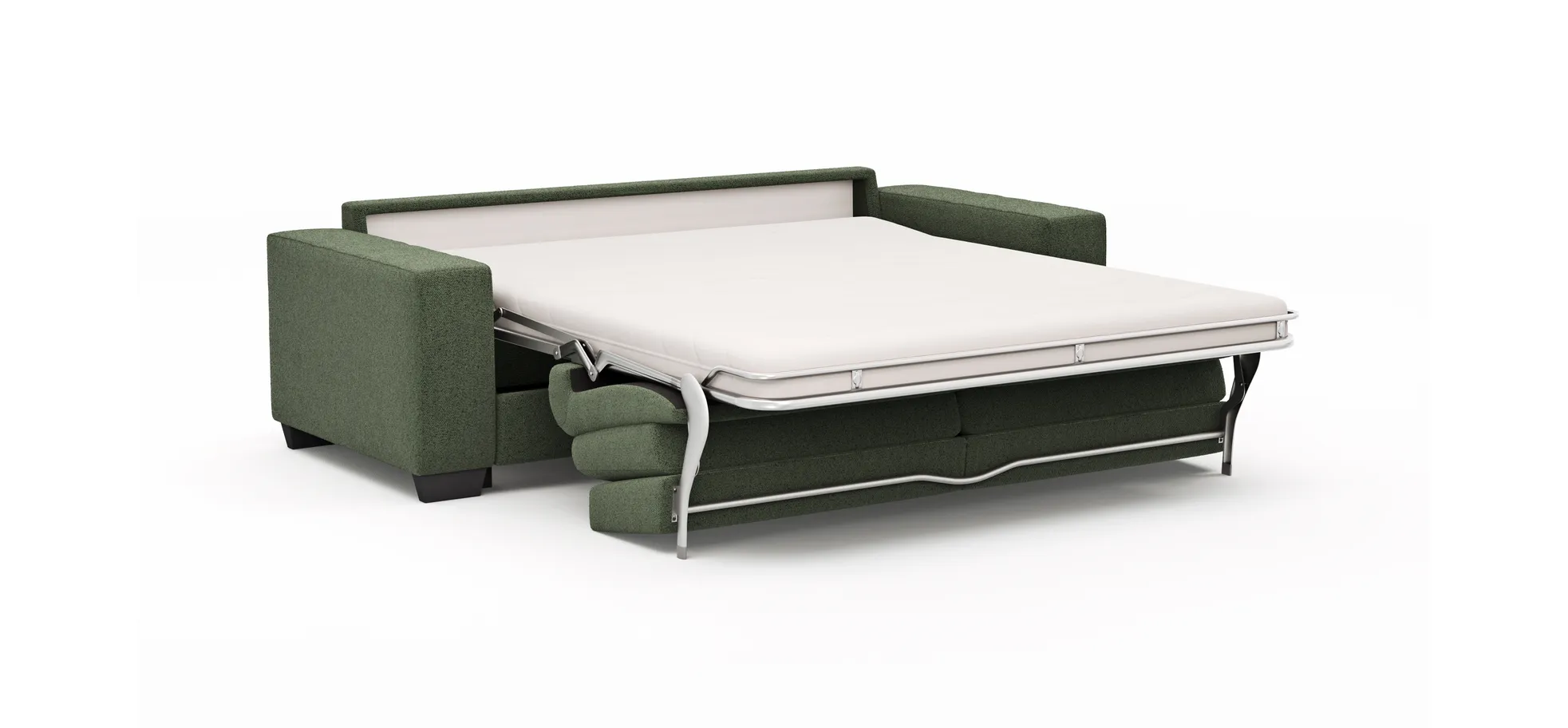 Sofa Nuoro - 3-Sitzer inkl. Schlaffunktion, Stoff, Olivgrün