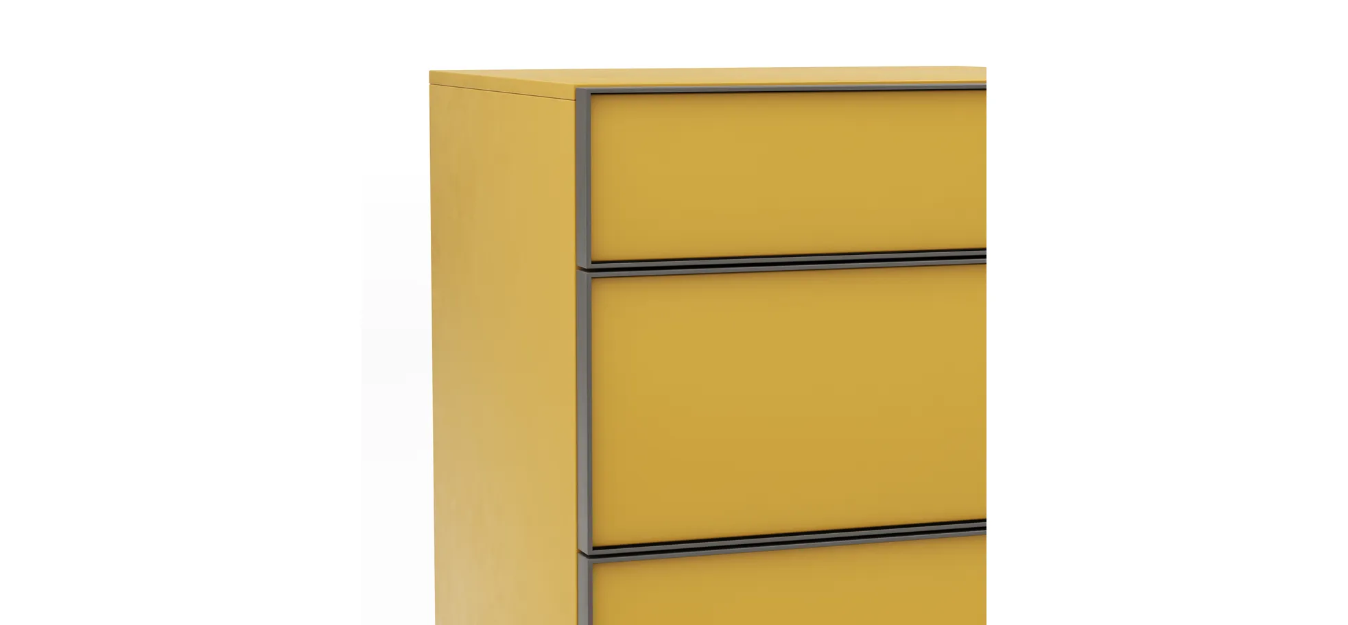 Kommode Loretto - BHT ca. 60x115x53 cm, Lack matt, Safrangelb