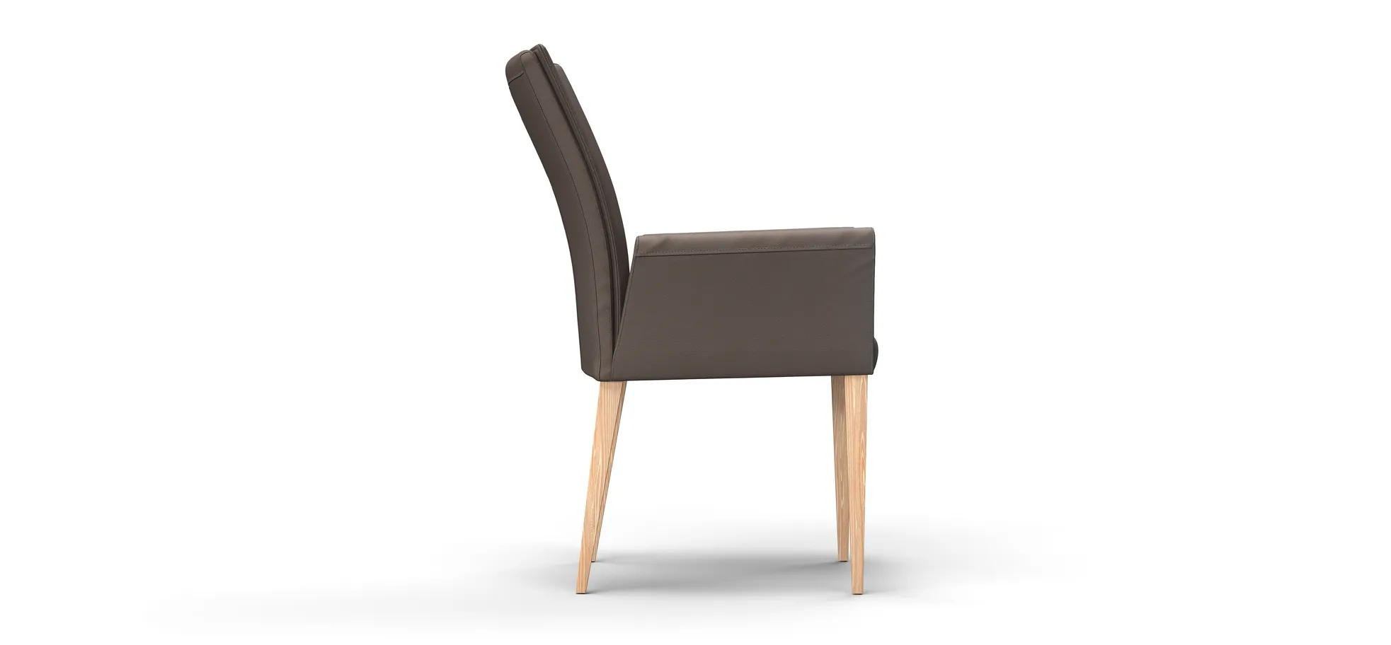 Armlehnstuhl Floriana - Leder, Espresso
