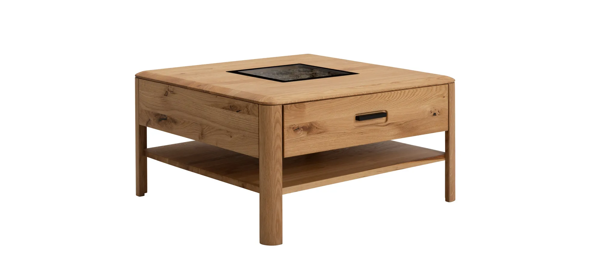 Couchtisch Vigo - LBH 80x80x44 cm, Wildeiche massiv 144621