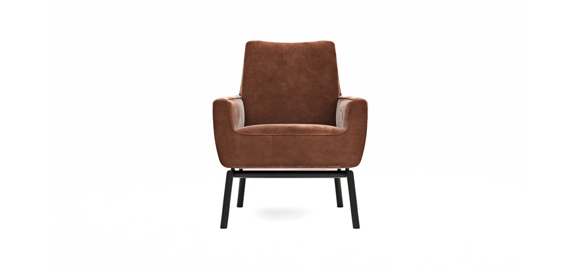 Sessel Matina - Größe L, Velour, Kupfer