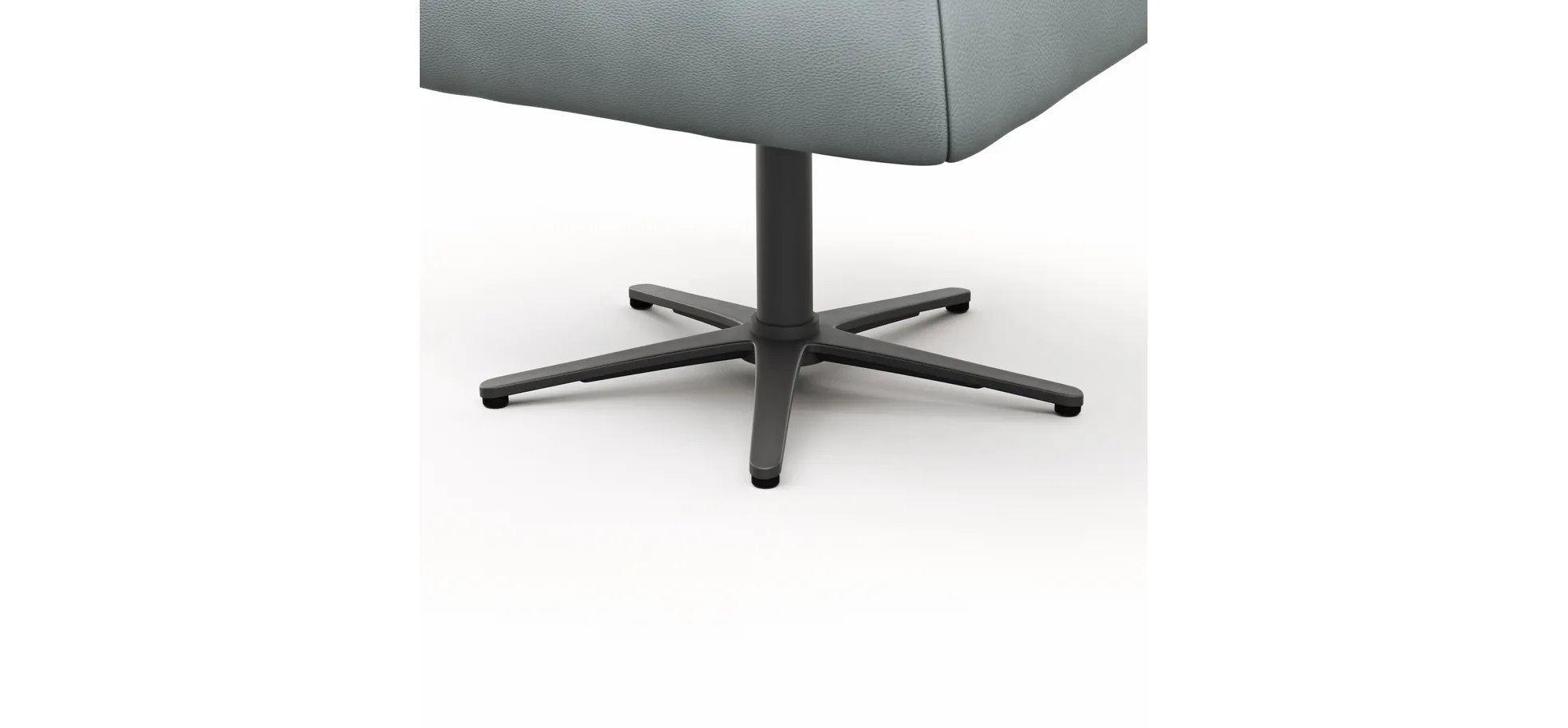 Hocker Terni - Sternfuss, Leder, Hellblau