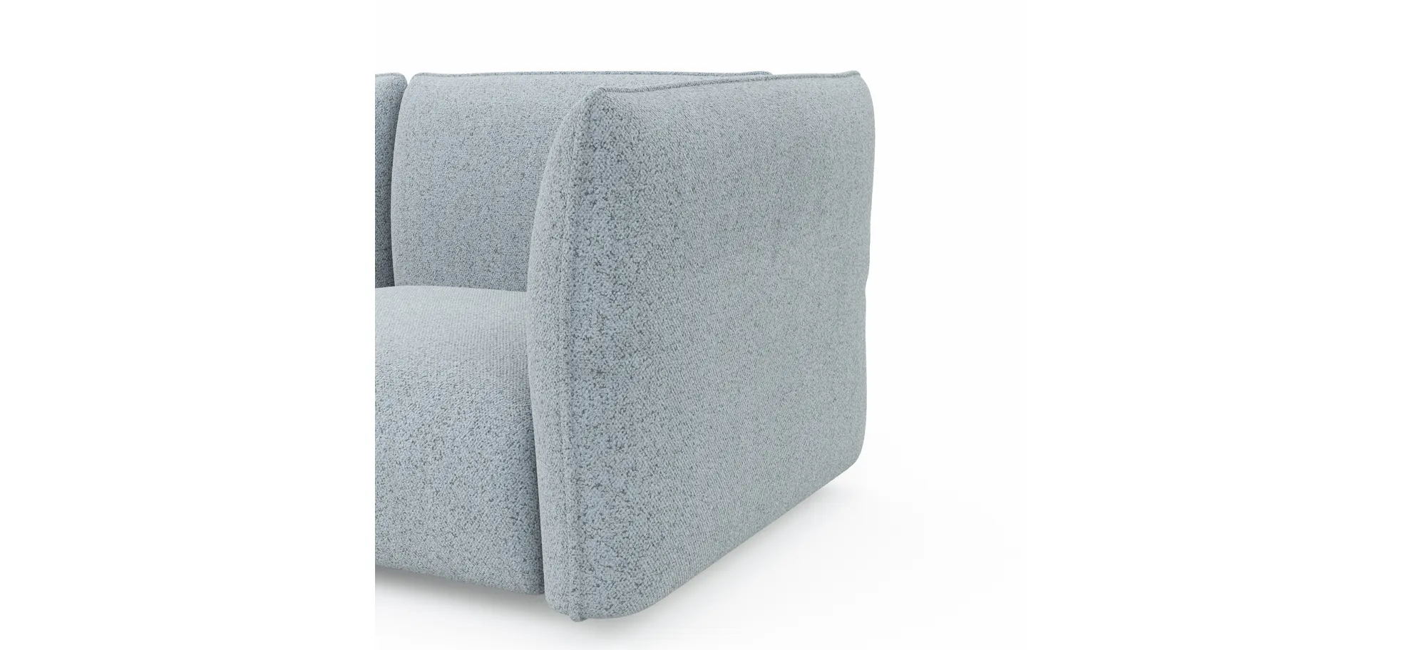 Ecksofa Motone - Ecke links mit 2,5-Sitzer, Stoff, Hellblau